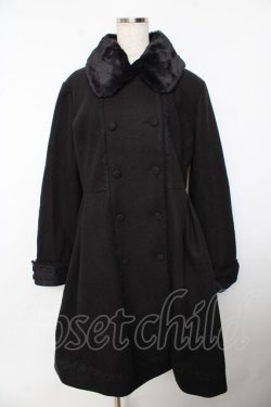 画像1: axes femme / Red Label W釦レースバッスルコート L 黒 Y-25-11-06-083-AX-CO-SZ-ZY