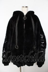 Amilige / ウイング刺繍ファーZIPコート F ブラック Y-25-11-06-089-PU-CO-SZ-ZS