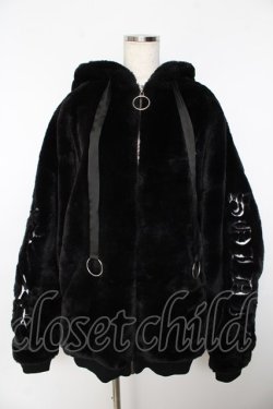 画像1: Amilige / ウイング刺繍ファーZIPコート F ブラック Y-25-11-06-089-PU-CO-SZ-ZY