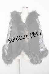 Qutie Frash / 和柄切り替えポンチョ  黒 Y-25-11-06-090-QU-CO-SZ-ZY