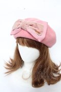 Leur Getter / ダブルリボン付ベレー  ピンク Y-25-11-06-011-LU-AC-SZ-ZY