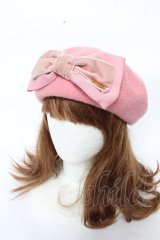 Leur Getter / ダブルリボン付ベレー  ピンク Y-25-11-06-011-LU-AC-SZ-ZY