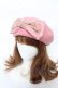画像1: Leur Getter / ダブルリボン付ベレー  ピンク Y-25-11-06-011-LU-AC-SZ-ZY (1)