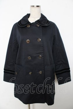 画像1: Jane Marple / ノスタルジアギャバのマリンコート  ネイビー Y-25-11-06-102-JM-CO-SZ-ZY