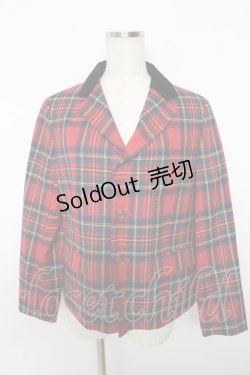 画像1: Jane Marple Dans Le Salon / ウールタータンのカーナビージャケット M レッド Y-25-11-06-103-JM-JA-SZ-ZY