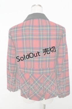 画像2: Jane Marple Dans Le Salon / ウールタータンのカーナビージャケット M レッド Y-25-11-06-103-JM-JA-SZ-ZY