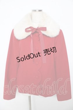 画像1: Melody BasKet / ファーティペットスカラップショートコート  赤 Y-25-11-06-108-LO-CO-AS-ZY