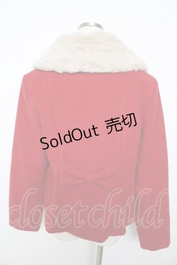 画像2: Melody BasKet / ファーティペットスカラップショートコート  赤 Y-25-11-06-108-LO-CO-AS-ZY