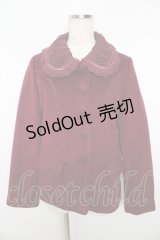 axes femme / デコ衿ショートコート M ワイン Y-25-11-06-112-AX-CO-SZ-ZY