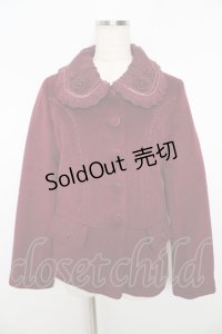 axes femme / デコ衿ショートコート M ワイン Y-25-11-06-112-AX-CO-SZ-ZY