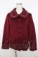 画像1: axes femme / デコ衿ショートコート M ワイン Y-25-11-06-112-AX-CO-SZ-ZY (1)