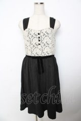 F＆A / レース切替ワンピース  黒ｘ白 Y-25-11-06-116-LO-OP-SZ-ZY