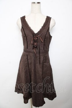 画像1: axes femme /ジャガードワンピース M 茶 Y-25-11-06-118-AX-OP-SZ-ZY