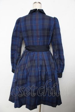 画像2: Sheglit / "Brigitta"チェックワンピース M ブルー Y-25-11-06-119-EL-OP-SZ-ZY