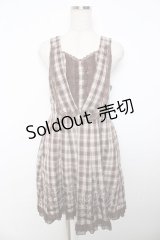 axes femme / チェック柄ベスト風ワンピース M 茶 Y-25-11-06-121-AX-OP-SZ-ZY