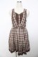 画像1: axes femme / チェック柄ベスト風ワンピース M 茶 Y-25-11-06-121-AX-OP-SZ-ZY (1)