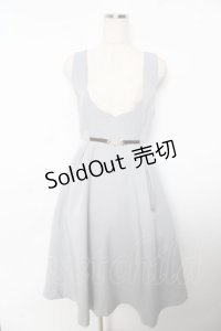 F i.n.t / チェーンビット使いディープVネックジャンパースカート  グレー Y-25-11-06-123-CA-OP-SZ-ZY