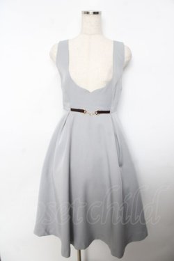 画像1: F i.n.t / チェーンビット使いディープVネックジャンパースカート  グレー Y-25-11-06-123-CA-OP-SZ-ZY