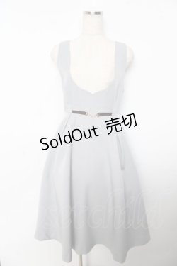 画像1: F i.n.t / チェーンビット使いディープVネックジャンパースカート  グレー Y-25-11-06-123-CA-OP-SZ-ZY