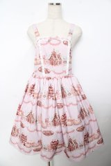 axes femme kawaii / お菓子の家柄ジャンスカ  ピンク Y-25-11-06-126-AX-OP-SZ-ZY