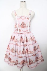 axes femme kawaii / お菓子の家柄ジャンスカ  ピンク Y-25-11-06-126-AX-OP-SZ-ZY