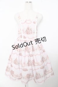 axes femme kawaii / お菓子の家柄ジャンスカ  ピンク Y-25-11-06-126-AX-OP-SZ-ZI