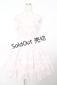 Angelic Pretty / リボンシャーリングジャンパースカート  ピンク Y-25-11-06-127-AP-OP-AS-ZY