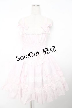 画像1: Angelic Pretty / リボンシャーリングジャンパースカート  ピンク Y-25-11-06-127-AP-OP-AS-ZY