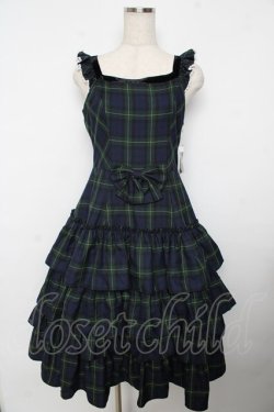 画像1: Victorian maiden / ヴィクトリアンタータンフリルジャンパースカート  グリーン Y-25-11-06-128-CL-OP-SZ-ZY
