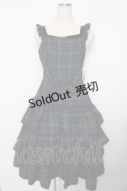 画像1: Victorian maiden / ヴィクトリアンタータンフリルジャンパースカート  グリーン Y-25-11-06-128-CL-OP-SZ-ZT621