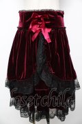 metamorphose / コルセット風ハイウエストスカート（ベロア）  ワイン Y-25-11-06-135-ME-SK-SZ-ZY