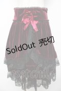 metamorphose / コルセット風ハイウエストスカート（ベロア）  ワイン Y-25-11-06-135-ME-SK-SZ-ZY
