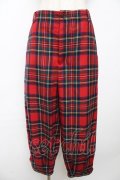 Jane Marple / ウールタータン ニッカーズパンツ M レッド Y-25-11-06-136-JM-PA-SZ-ZY