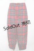 Jane Marple / ウールタータン ニッカーズパンツ M レッド Y-25-11-06-136-JM-PA-SZ-ZY