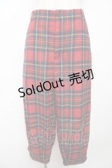Jane Marple / ウールタータン ニッカーズパンツ M レッド Y-25-11-06-136-JM-PA-SZ-ZY