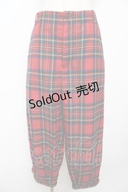画像1: Jane Marple / ウールタータン ニッカーズパンツ M レッド Y-25-11-06-136-JM-PA-SZ-ZY
