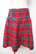 Candy Stripper / チェックフレアスカート  赤 Y-25-11-06-137-PU-SK-SZ-ZY