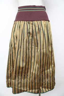 画像2: Jane Marple /レジメンハイウエストスカート  マスタードｘグリーン Y-25-11-06-139-JM-SK-SZ-ZY