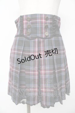 画像1: axes femme POETIQUE / コルセットチェックキュロット M 黒 Y-25-11-06-142-AX-PA-SZ-ZY