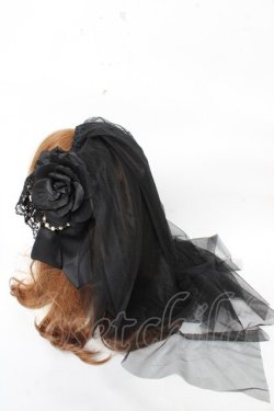 画像2: ATELIER PIERROT / ローズヴェールカチューシャ  黒 Y-25-11-06-015-EL-AC-SZ-ZY