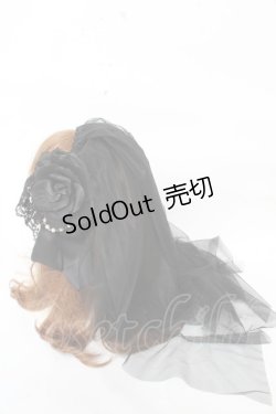 画像2: ATELIER PIERROT / ローズヴェールカチューシャ  黒 Y-25-11-06-015-EL-AC-SZ-ZY