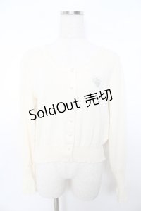 Emily Temple cute / ロゴ刺繍ニットカーディガン  キナリ Y-25-11-06-023-ET-TO-SZ-ZY