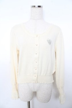 画像1: Emily Temple cute / ロゴ刺繍ニットカーディガン  キナリ Y-25-11-06-023-ET-TO-SZ-ZY