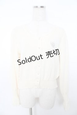 画像1: Emily Temple cute / ロゴ刺繍ニットカーディガン  キナリ Y-25-11-06-023-ET-TO-SZ-ZY