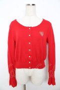 Emily Temple cute / ロゴ刺繍ニットカーディガン  赤 Y-25-11-06-024-ET-TO-SZ-ZY