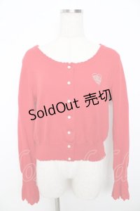 Emily Temple cute / ロゴ刺繍ニットカーディガン  赤 Y-25-11-06-024-ET-TO-SZ-ZY