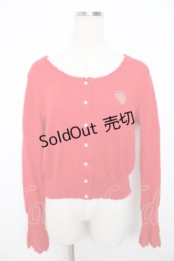 画像1: Emily Temple cute / ロゴ刺繍ニットカーディガン  赤 Y-25-11-06-024-ET-TO-SZ-ZY