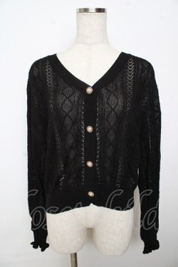 画像1: axes femme / サマーニットカーディガン F 黒 Y-25-11-06-028-AX-OP-SZ-ZY