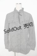 axes femme /ストライプJQブラウス L グレー Y-25-11-06-029-AX-BL-SZ-ZY