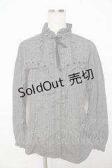 axes femme /ストライプJQブラウス L グレー Y-25-11-06-029-AX-BL-SZ-ZY